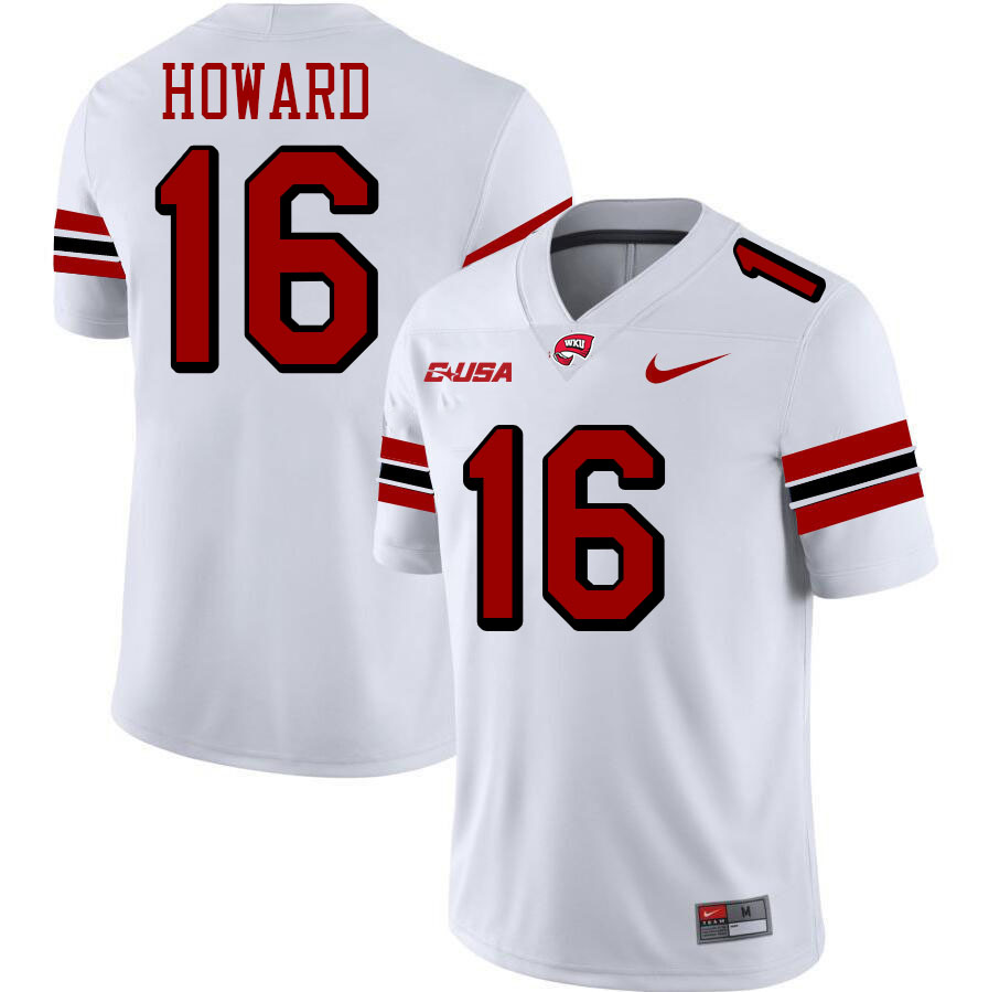 Western Kentucky Hilltoppers #16 Lofton Howard College Football Jerseys Stitched-White